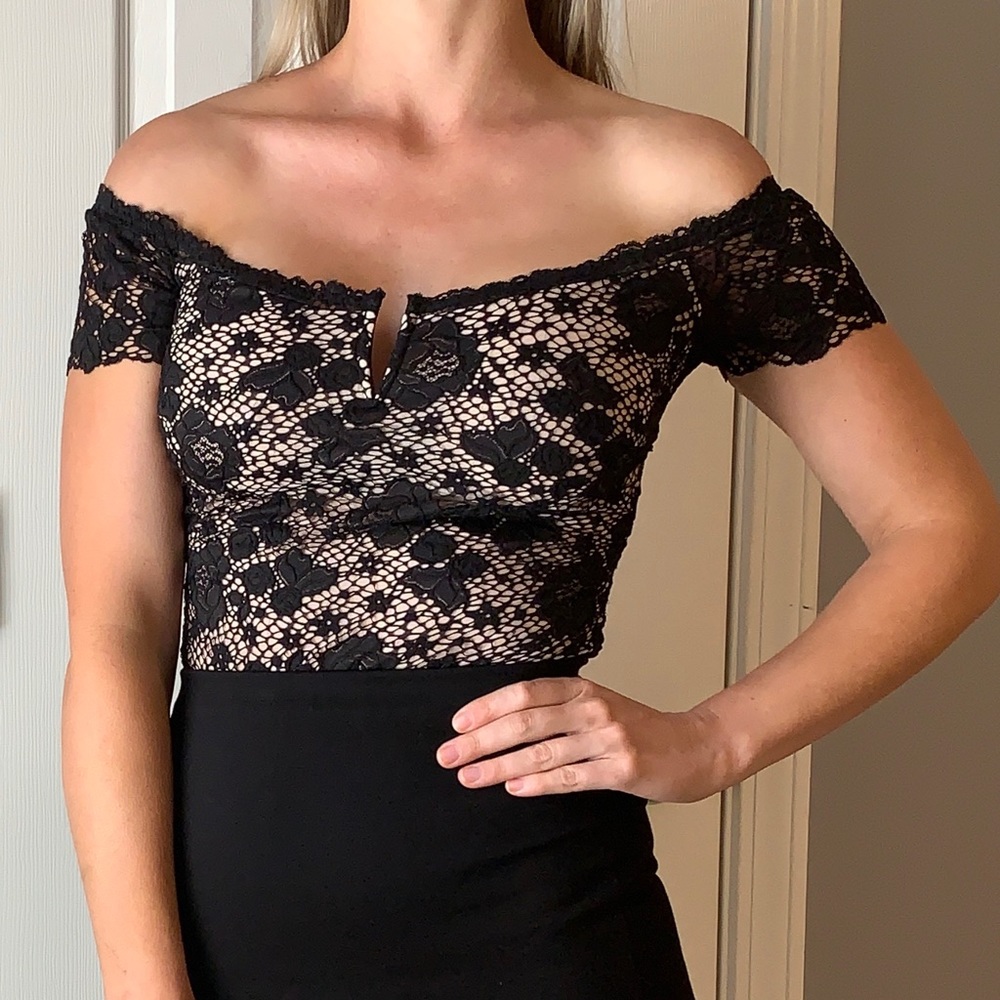 Victoria’s Secret Lace Black Bodysuit. Small